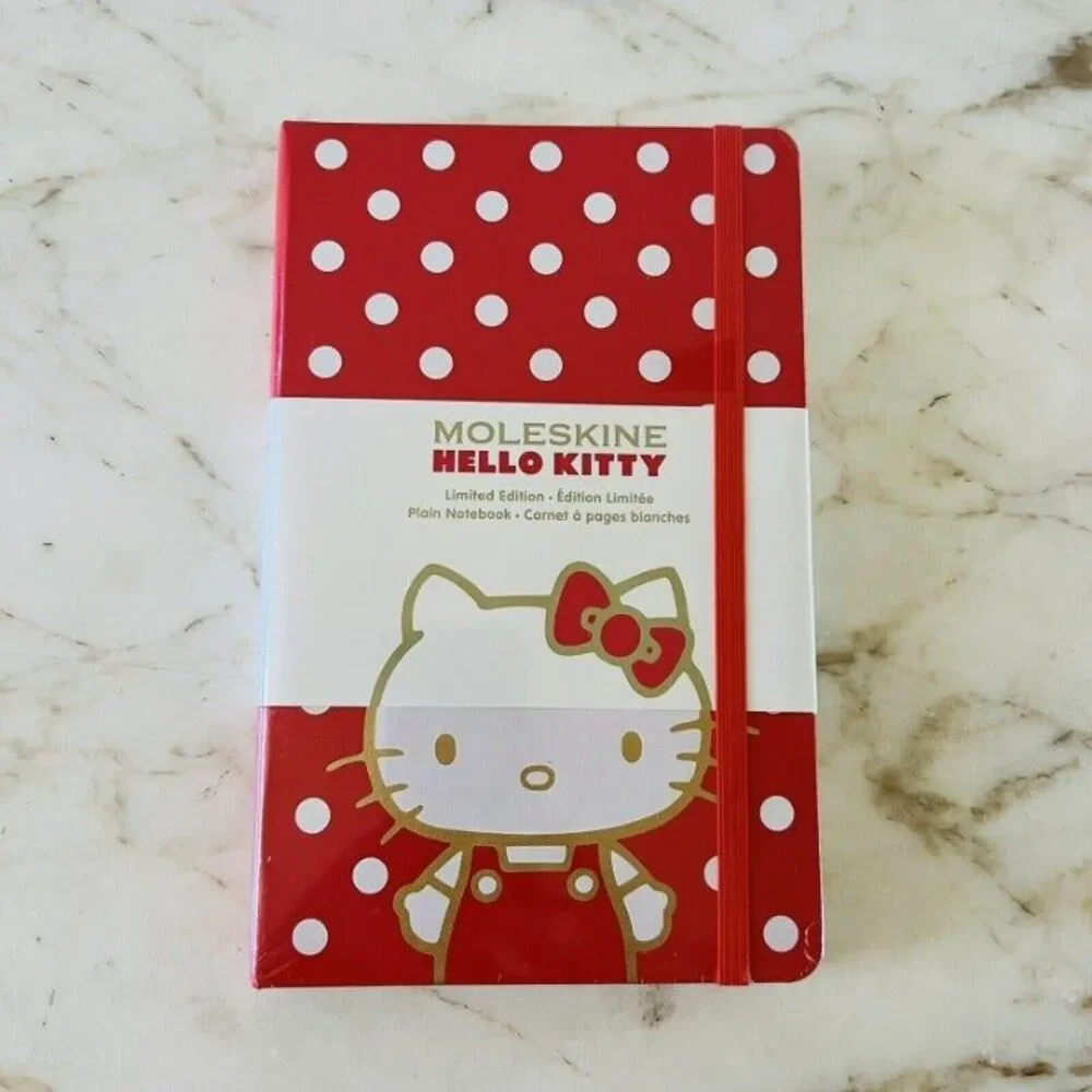 MOLESKINE Limited Edition Hello Kitty Notebook, Red, Plain/Blank, Hard Cover